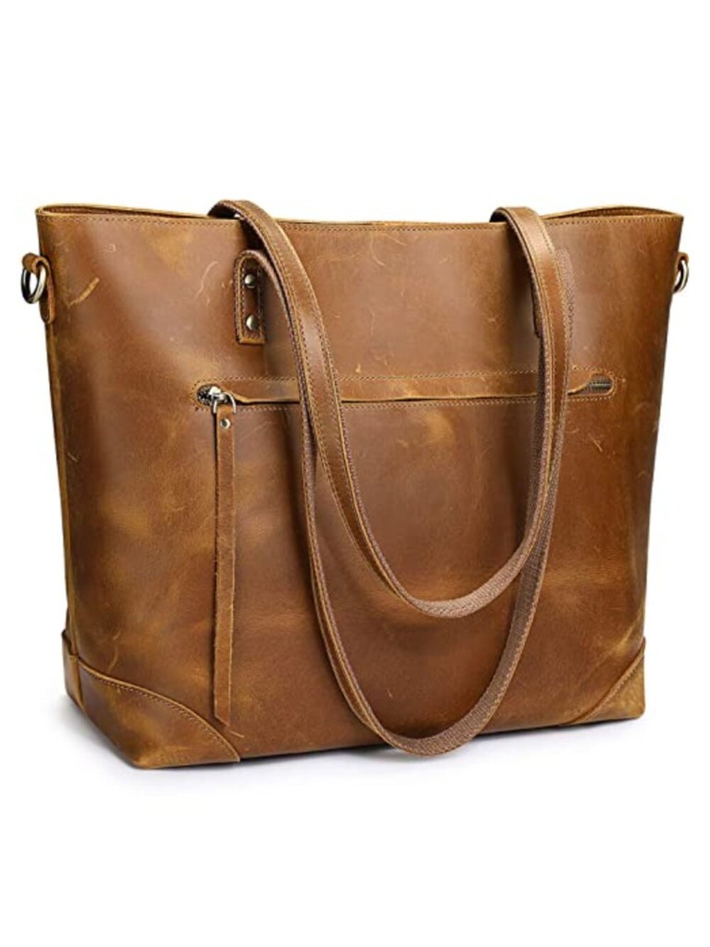 Genuine Leather Shoulder Bag Satchel Work Tote Fits 16in Laptop